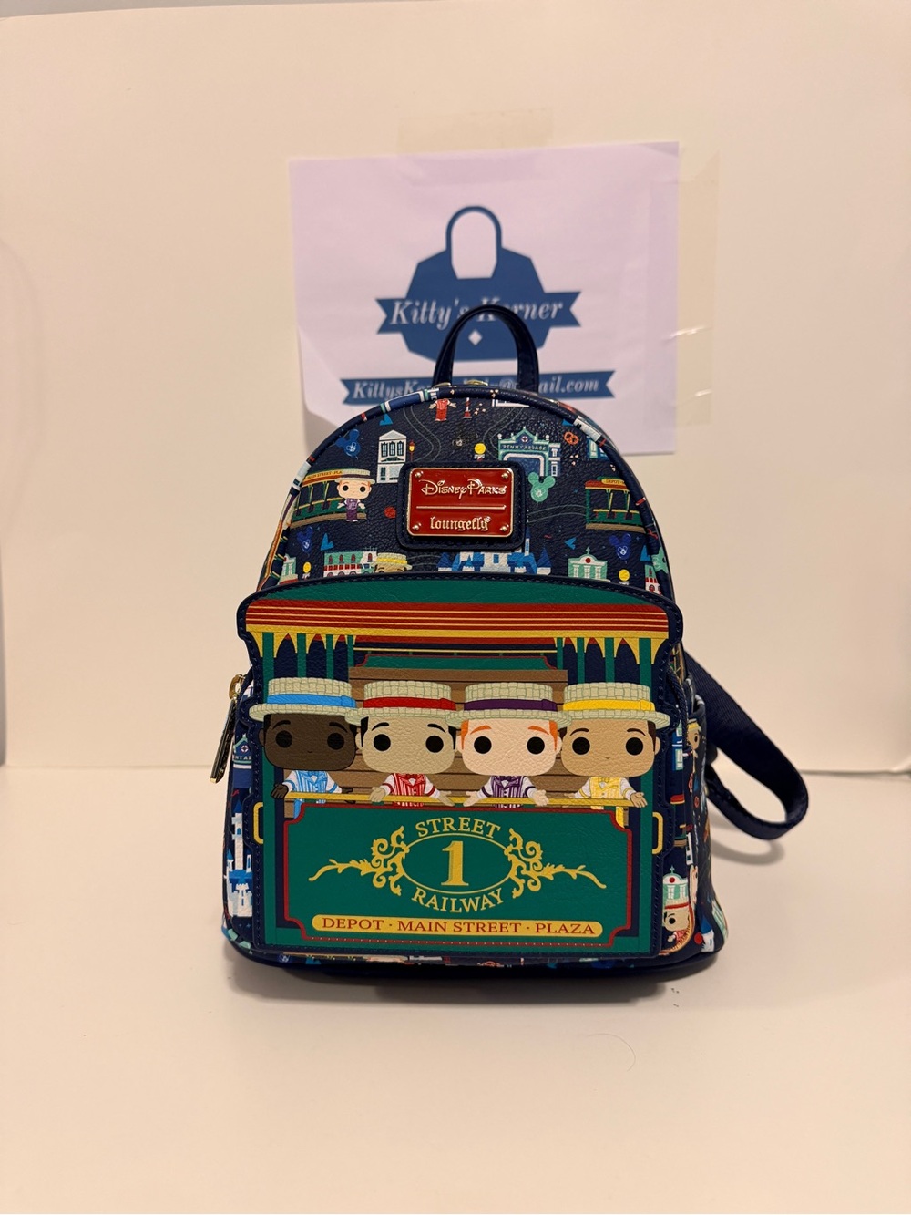 NWT Exclusive Disney Parks Loungefly Dapper Dan Street Trolley Backpack